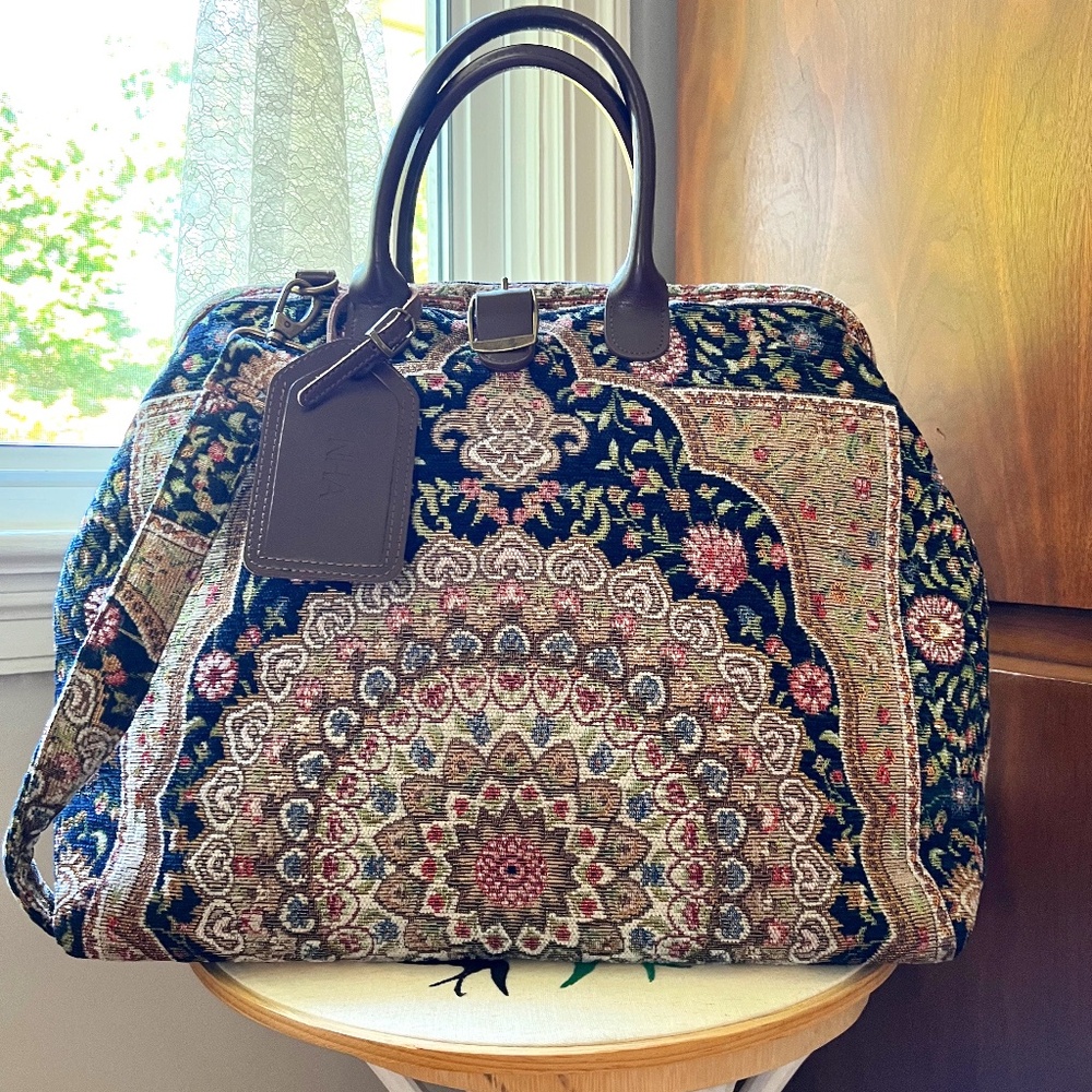 Beautiful Victorian Carpet Travel Bag